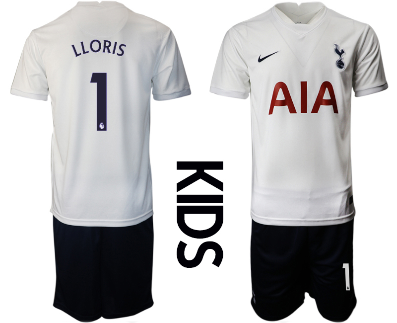 Youth 2021-2022 Club Tottenham home white #1 Nike Soccer Jersey->youth soccer jersey->Youth Jersey